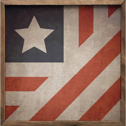 4"x4" American Flag Quilt - Framed