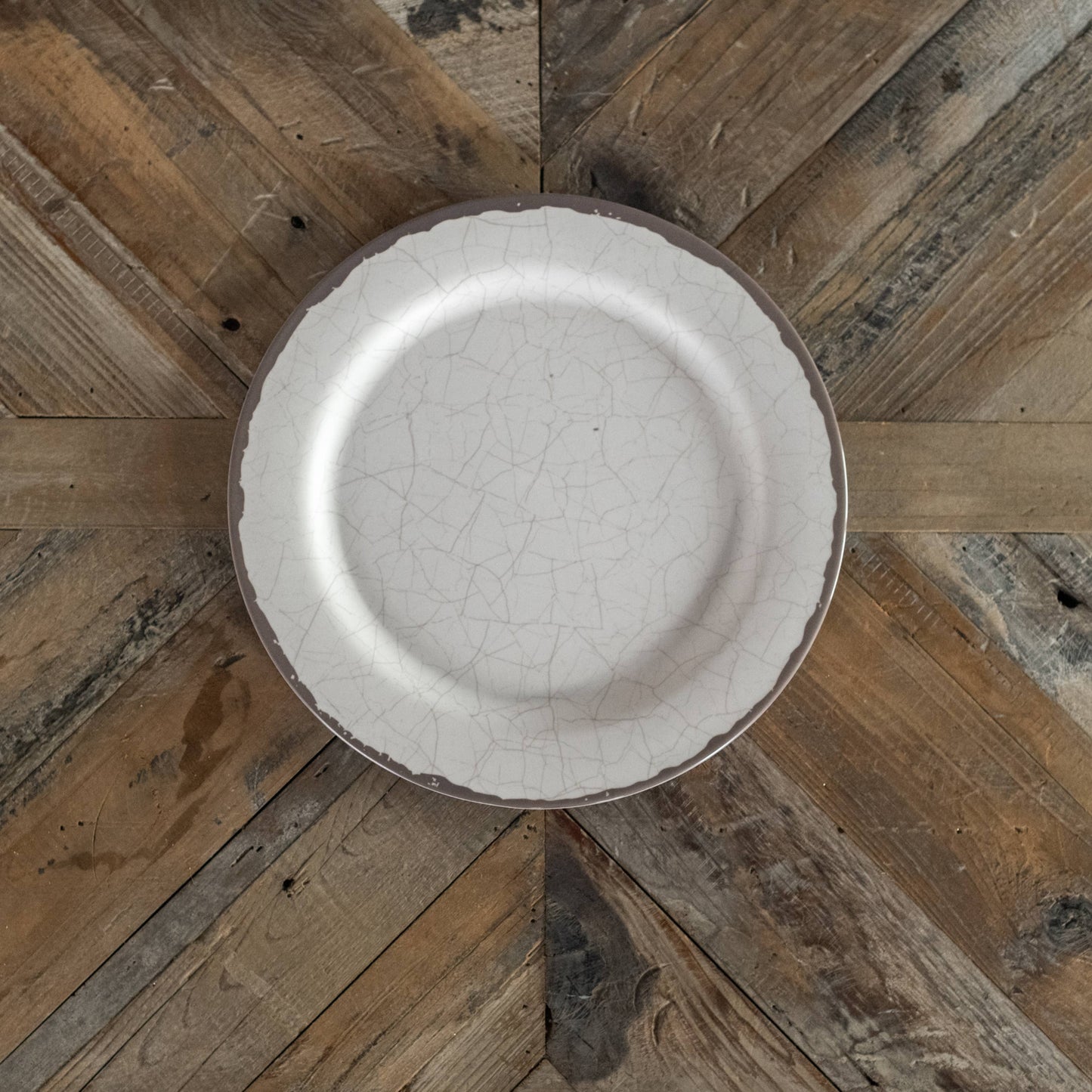 10" Cream Crackle Plate