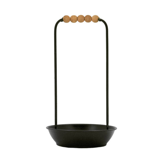 Candle Tray with Beaded Handle