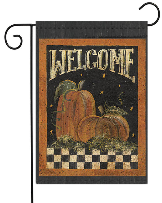 Welcome Pumpkins Primitive Garden Flag