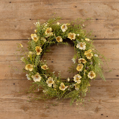 22" Yellow Wildflower Wreath