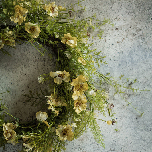 22" Yellow Wildflower Wreath