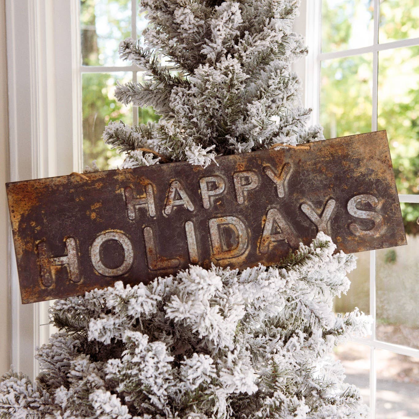 26" Rusted Happy Holidays Sign
