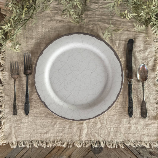 10" Cream Crackle Plate