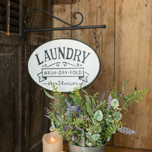 Hanging Laundry Sign With Bracket