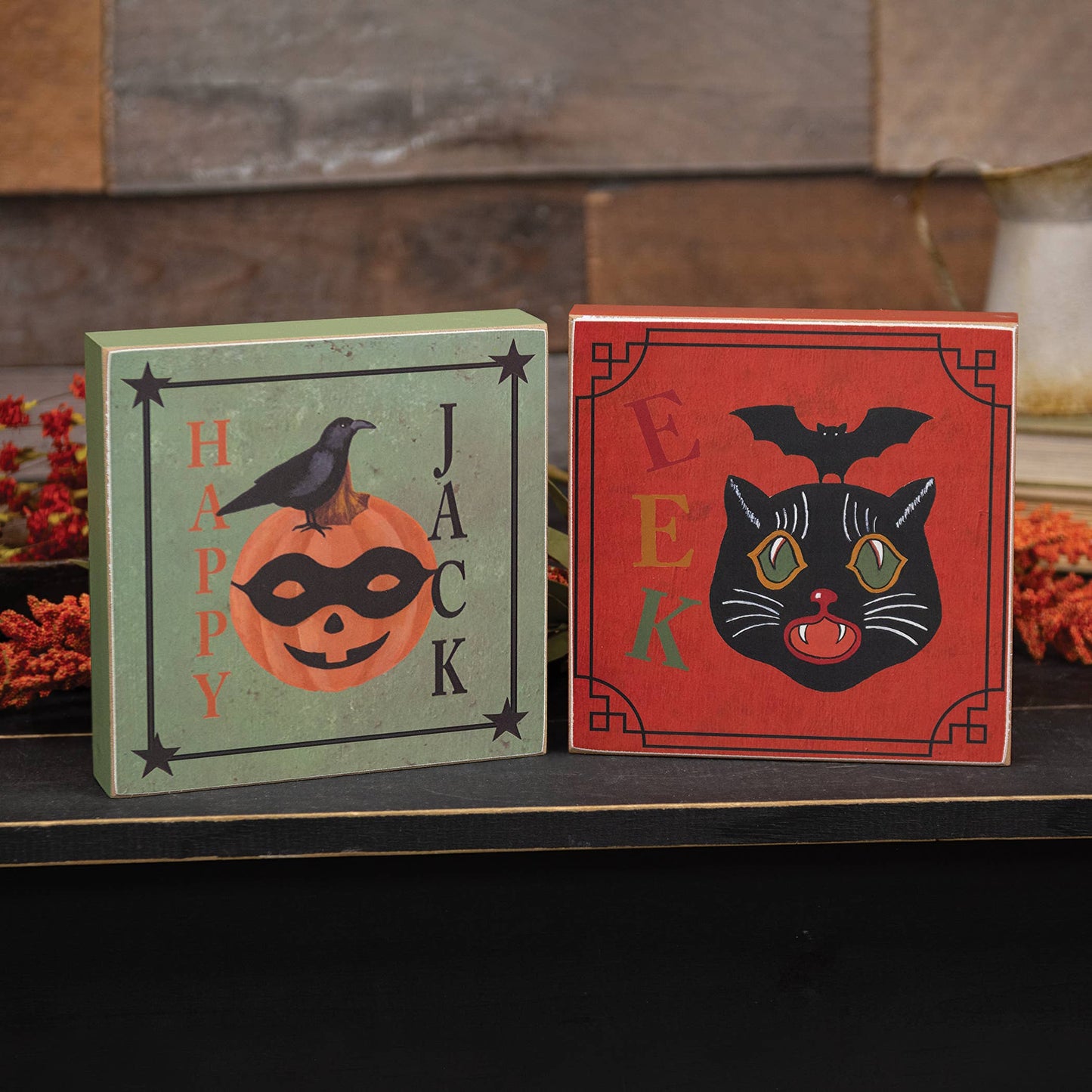 Vintage Halloween Sign - 2 Assorted