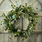 22" Pine and Eucalyptus Wreath (Cream Berries)